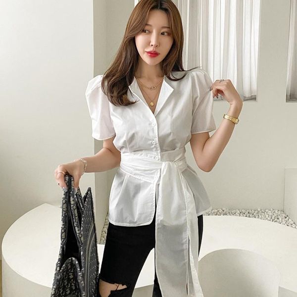 women's blouses & shirts korean vintage women chic lace up slim single breasted puff sleeve blouse office lady elegant 2021, White
women's blouses & shirts korean vintage women chic lace up slim single breasted puff sleeve blouse office lady elegant 2021, White