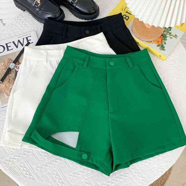 summer women casual high waist hollow out shorts office lady loose solid color green black white shorts, White;black
summer women casual high waist hollow out shorts office lady loose solid color green black white shorts, White;black