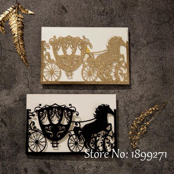 greeting cards king and queen gold glittery horse carriage laser cut sleeve with invitation rustic wedding floral patterned
greeting cards king and queen gold glittery horse carriage laser cut sleeve with invitation rustic wedding floral patterned