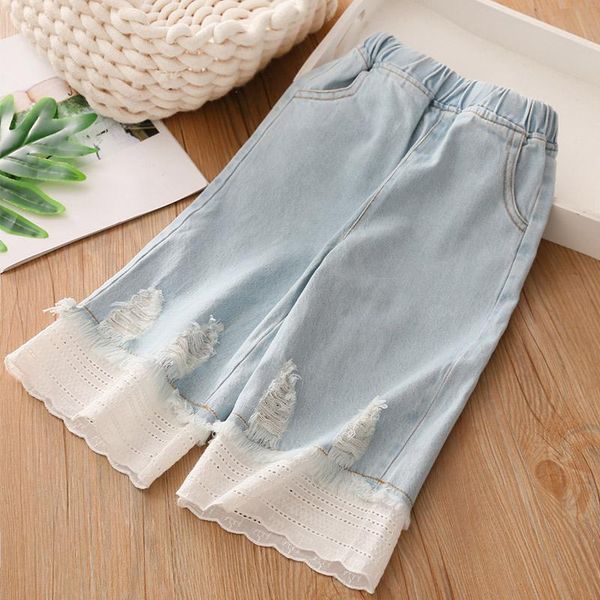 2021 summer spring autumn 3 4 6-12 years children wide-leg capri cropped elastic washed lace hole denim jeans for baby kids girl, Blue
2021 summer spring autumn 3 4 6-12 years children wide-leg capri cropped elastic washed lace hole denim jeans for baby kids girl, Blue