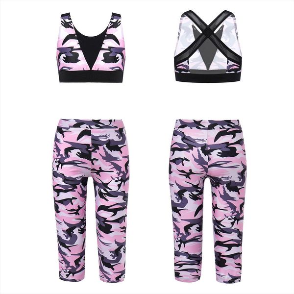 kids girls tracksuit outfit camouflage tanks bra crop with leggings pants for stage performance workout ballet dance, White
kids girls tracksuit outfit camouflage tanks bra crop with leggings pants for stage performance workout ballet dance, White