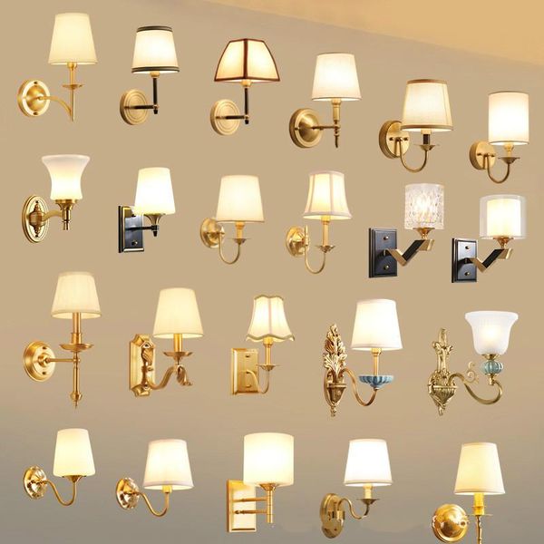 all-copper american wall lamp bedroom bedside lamp european modern simple corridor wall
all-copper american wall lamp bedroom bedside lamp european modern simple corridor wall