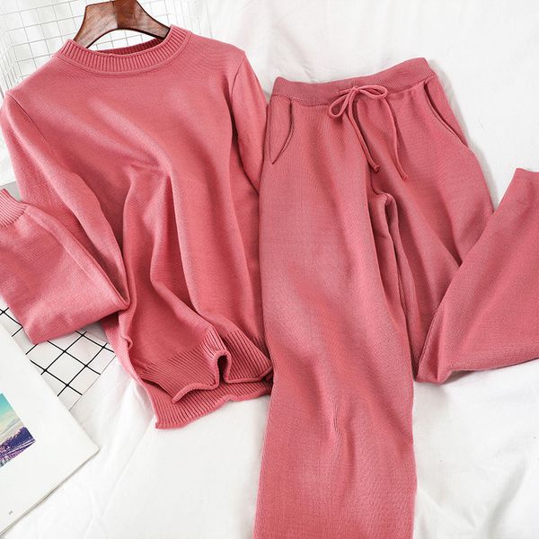 tracksuit cbafu korean sleeve knitted pullovers + elastic waist long trousers women solid casual two piece set new dpm0, Gray
tracksuit cbafu korean sleeve knitted pullovers + elastic waist long trousers women solid casual two piece set new dpm0, Gray