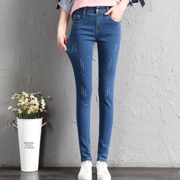 women's jeans 2021 spring women denim pants mid waist for lady autumn full length pencil plus size hole, Blue
women's jeans 2021 spring women denim pants mid waist for lady autumn full length pencil plus size hole, Blue