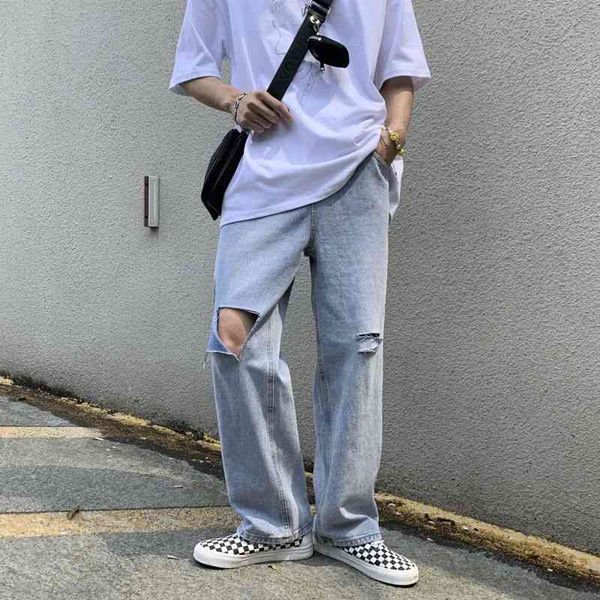men's jeans ripped fashion retro casual wide-leg men streetwear korean loose hip-hop hole denim trousers mens -2xl yp7m, Blue
men's jeans ripped fashion retro casual wide-leg men streetwear korean loose hip-hop hole denim trousers mens -2xl yp7m, Blue