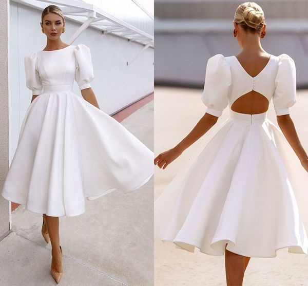 knee new elegnat length satin wedding es beach short y sleeves country boho bridal gowns a-line 2021 vestidos de mariee dz80, White
knee new elegnat length satin wedding es beach short y sleeves country boho bridal gowns a-line 2021 vestidos de mariee dz80, White