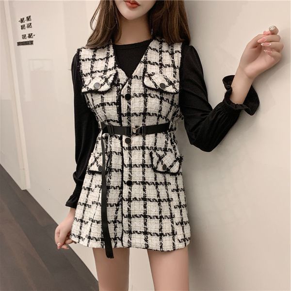 2021 new hepburn style tweed vest women's v-neck tie waist slimmer plaid all-match coat jacket women 47un, White
2021 new hepburn style tweed vest women's v-neck tie waist slimmer plaid all-match coat jacket women 47un, White