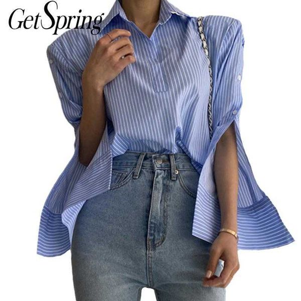 getspring women blouse striped shirt temperament back split shoulder padded long sleeve loose casual ladies 210601, White
getspring women blouse striped shirt temperament back split shoulder padded long sleeve loose casual ladies 210601, White