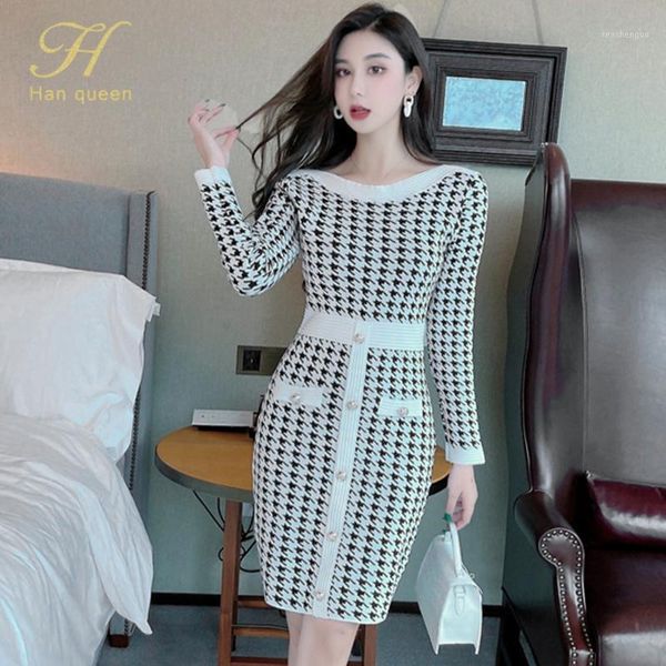 casual dresses h han queen 2021 winter houndstooth long-sleeved button-bottomed knitted pullover dress keep warm pencil sheath, Black;gray
casual dresses h han queen 2021 winter houndstooth long-sleeved button-bottomed knitted pullover dress keep warm pencil sheath, Black;gray