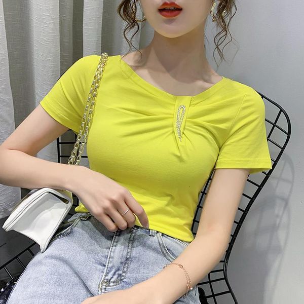 2021 new summer v-neck solid t-shirt women cotton korean clothes slim short sleeve shirt camiseta mujer tees t01902, White
2021 new summer v-neck solid t-shirt women cotton korean clothes slim short sleeve shirt camiseta mujer tees t01902, White