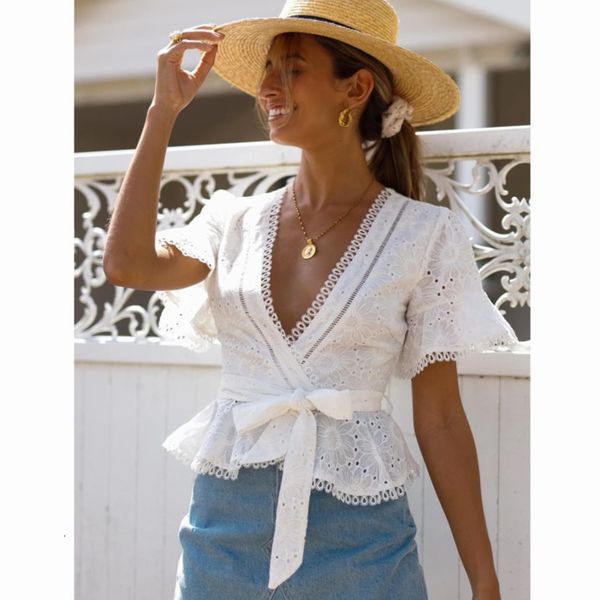 2021 new 100% cotton floral embroidery lace blouse shirt women vintage deep v neck summer short sleeve ruffles ladies white w0v4, Black;brown
2021 new 100% cotton floral embroidery lace blouse shirt women vintage deep v neck summer short sleeve ruffles ladies white w0v4, Black;brown