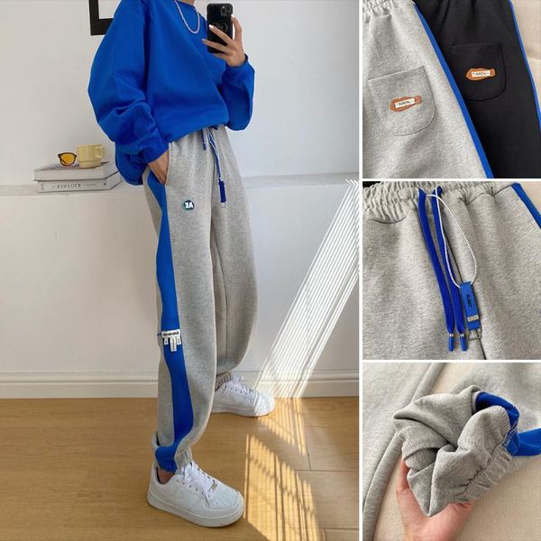 men's pants korean trendy brand ader casual sports winter cotton men letter embroidery striped sweatpants, Black
men's pants korean trendy brand ader casual sports winter cotton men letter embroidery striped sweatpants, Black
