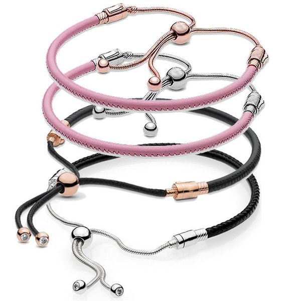 other bracelets 925 sterling silver bracelet moments pink & black leather adjustable sliding clasp bangle fit diy charm europe jewelry, Golden;silver
other bracelets 925 sterling silver bracelet moments pink & black leather adjustable sliding clasp bangle fit diy charm europe jewelry, Golden;silver