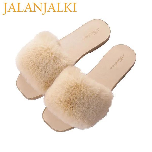 slippers jalanjalki women warm faux fur street style shoes short plush outdoor non-slip femal sandals soft basic slides, Black
slippers jalanjalki women warm faux fur street style shoes short plush outdoor non-slip femal sandals soft basic slides, Black