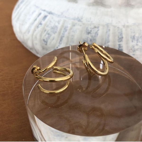 stud punk metal stainless golden earrings for women fashion vintage jewelry two way wear, Golden;silver
stud punk metal stainless golden earrings for women fashion vintage jewelry two way wear, Golden;silver