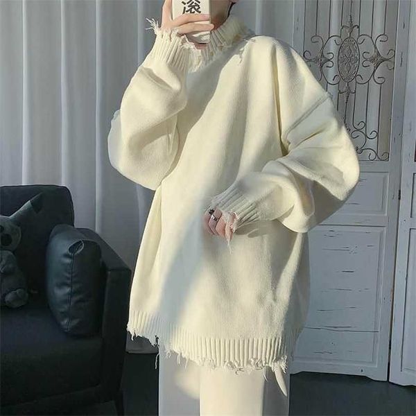 sweaters for men and women, ripped edges, irregular frayed sweaters, couples trend, loose half high collar autumn winter 211011, White;black
sweaters for men and women, ripped edges, irregular frayed sweaters, couples trend, loose half high collar autumn winter 211011, White;black