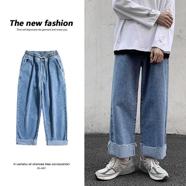 2021 new korean wide-leg fashion retro drawstring casual jeans men streetwear loose hip-hop straight denim trousers mens -5xl hzyf, Blue
2021 new korean wide-leg fashion retro drawstring casual jeans men streetwear loose hip-hop straight denim trousers mens -5xl hzyf, Blue