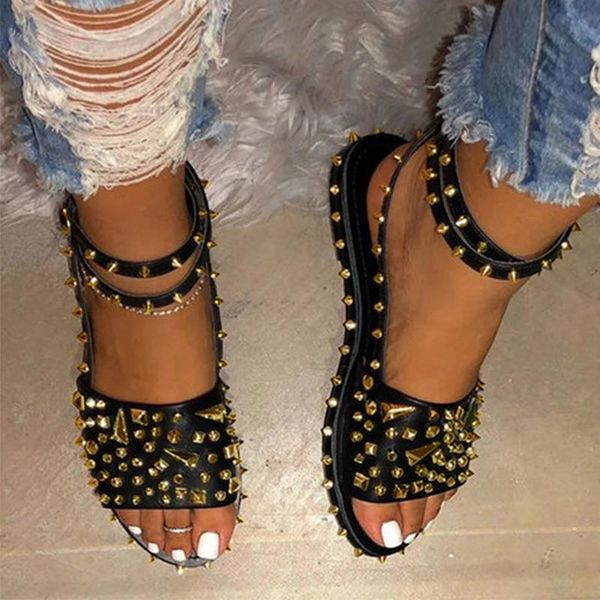 plus size 43 summer women sandals transparent line style ladies falt shoes ankle strap rivet fashion girl female crystal sandals, Black
plus size 43 summer women sandals transparent line style ladies falt shoes ankle strap rivet fashion girl female crystal sandals, Black