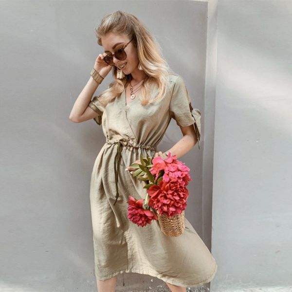 2021 women vintage bow bandage sashes a-line short sleeve v neck solid elegant casual summer new fashion bhrr, Black;gray
2021 women vintage bow bandage sashes a-line short sleeve v neck solid elegant casual summer new fashion bhrr, Black;gray