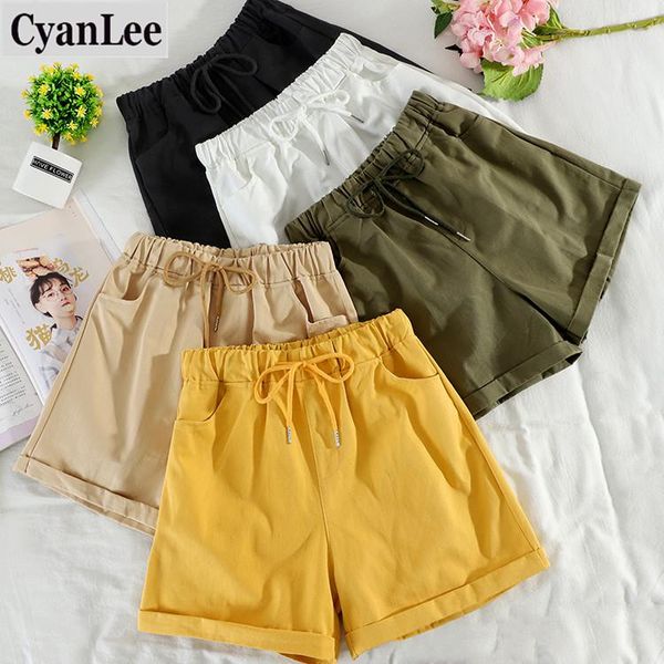 women's shorts cyanlee summer safari styly women casual drawstring high waist korean loose wide leg yellow green white fashion bottoms, White;black
women's shorts cyanlee summer safari styly women casual drawstring high waist korean loose wide leg yellow green white fashion bottoms, White;black