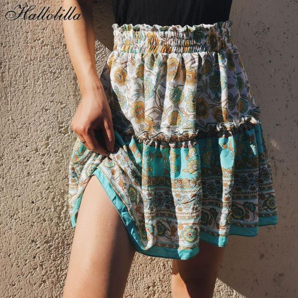 skirts print women skirt bohemian woman ruffles womens mini jupe femme harajuku vintage ropa mujer pleated streetwear, Black 
skirts print women skirt bohemian woman ruffles womens mini jupe femme harajuku vintage ropa mujer pleated streetwear, Black