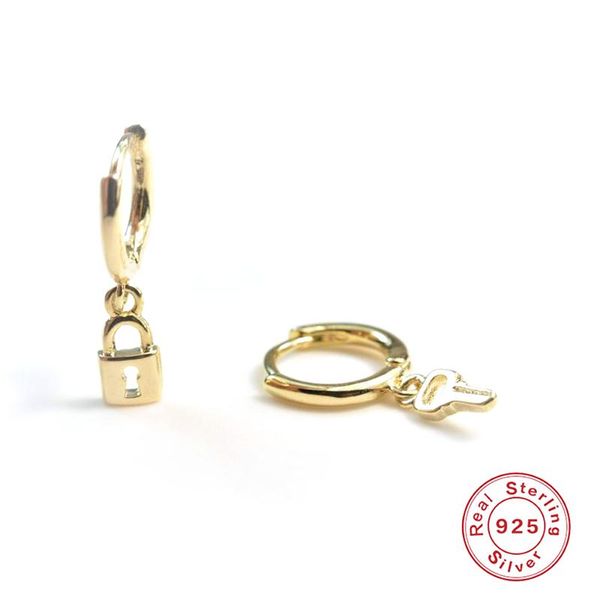 hoop & huggie aide creative lock key asymmetry hoops earrings for women men wedding jewelry cartilage 925 sterling silver pendientes, Golden;silver
hoop & huggie aide creative lock key asymmetry hoops earrings for women men wedding jewelry cartilage 925 sterling silver pendientes, Golden;silver