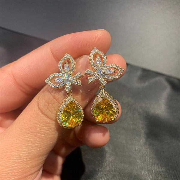dangle & chandelier huitan creative yellow cz earrings for women luxury female party jewelry temperament aesthetic drop wholesale, Silver
dangle & chandelier huitan creative yellow cz earrings for women luxury female party jewelry temperament aesthetic drop wholesale, Silver