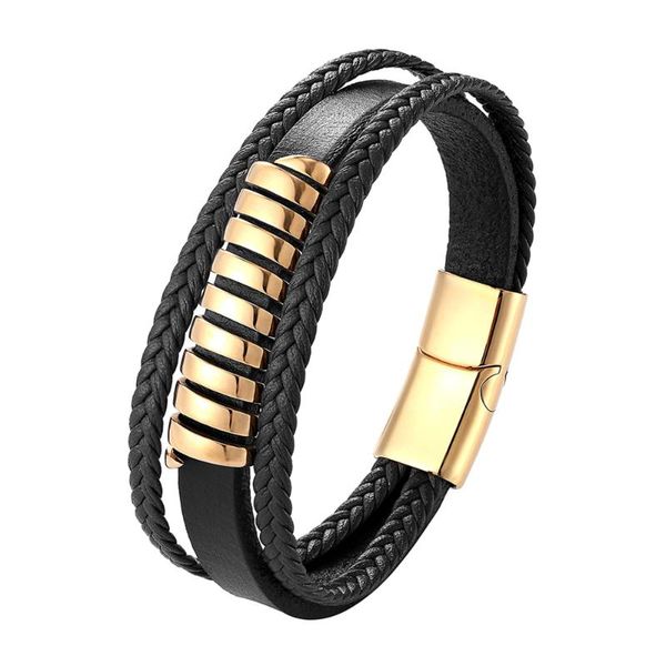 link, chain fashion luxury design geometric multi-layer men leather stainless steel bracelet gold & selection magnet bracelets gift, Black
link, chain fashion luxury design geometric multi-layer men leather stainless steel bracelet gold & selection magnet bracelets gift, Black