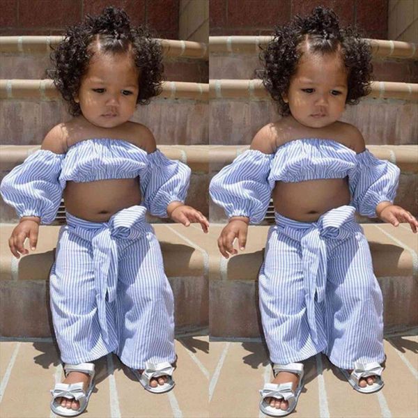 baby kid girls off shoulder t shirt loose stripe bowknot pants outfits, White
baby kid girls off shoulder t shirt loose stripe bowknot pants outfits, White