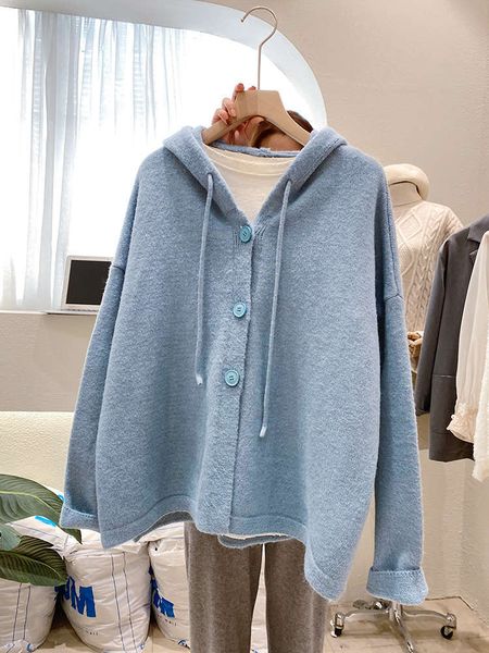 fashion hooded knitted cardigan women's solid small color fresh and loose, versatile sweater coat, short spring dress luxury, White;black
fashion hooded knitted cardigan women's solid small color fresh and loose, versatile sweater coat, short spring dress luxury, White;black