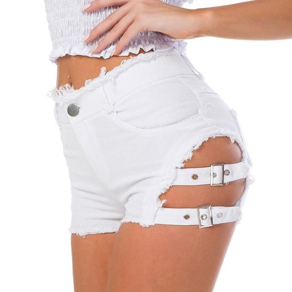 women's shorts club women ripped hollow out short jeans solid color high waist denim, White;black
women's shorts club women ripped hollow out short jeans solid color high waist denim, White;black