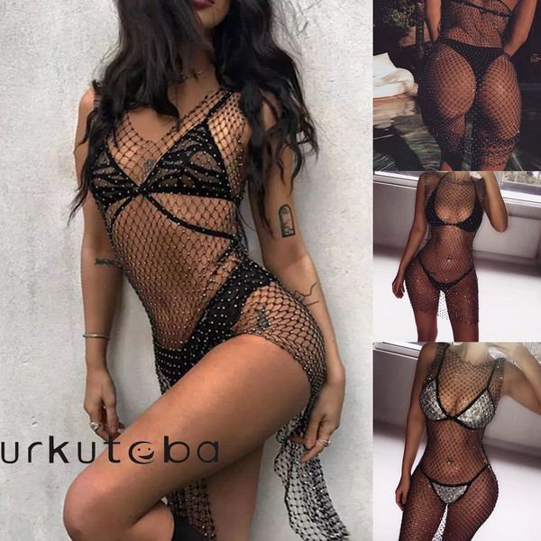 summer women bikini crystal cover up dress fishnet hollow out swimsuit beachwear, Black;blue
summer women bikini crystal cover up dress fishnet hollow out swimsuit beachwear, Black;blue