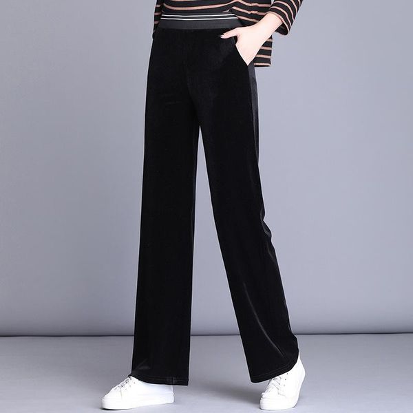 casual pants velvet wide leg pants women's fall feeling high waist loose large women's long elastic waist, Black;white
casual pants velvet wide leg pants women's fall feeling high waist loose large women's long elastic waist, Black;white