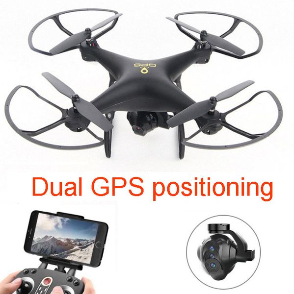 

Dual GPS RC drone fpv wifi ESC Camera HD smart Follow Headless mode real time RC RTF Dron remote control Helicopter quadcopter, With 1 battery
