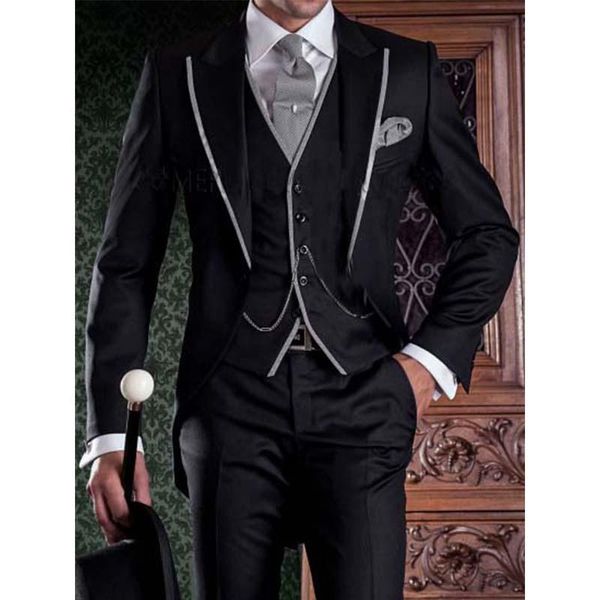 men's suits & blazers 2021 suit fashion formal business slim fit 3-pieces black pants tuxedo wedding men groom, White;black
men's suits & blazers 2021 suit fashion formal business slim fit 3-pieces black pants tuxedo wedding men groom, White;black