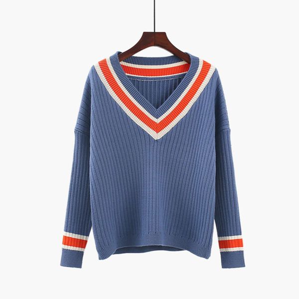 thickened v-neck korean pullover sweater 2020 autumn wear new color contrast college style versatile t-shirt women's top, White;black
thickened v-neck korean pullover sweater 2020 autumn wear new color contrast college style versatile t-shirt women's top, White;black
