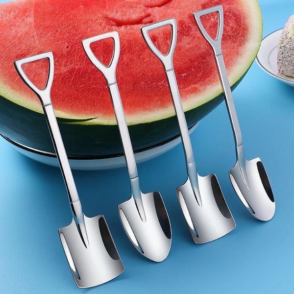 spoons 2pc 18/8 stainless steel shovel coffee spoon set scoop creative tea-spoon ice cream dessert birthday gift tableware 
spoons 2pc 18/8 stainless steel shovel coffee spoon set scoop creative tea-spoon ice cream dessert birthday gift tableware