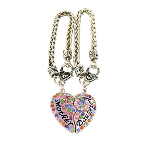 charm bracelets women bracelet heart pendant mother daughter written with crystals wheat link chain zinc alloy provide drop, Golden;silver
charm bracelets women bracelet heart pendant mother daughter written with crystals wheat link chain zinc alloy provide drop, Golden;silver