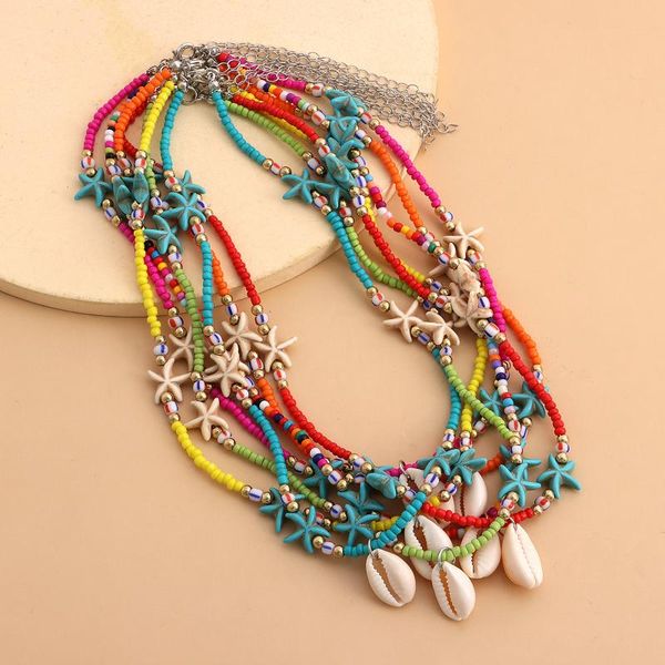 pendant necklaces bohemian colored rice pearl starfish shell necklace for women vintage collar trend charm aesthetics jewelry, Silver
pendant necklaces bohemian colored rice pearl starfish shell necklace for women vintage collar trend charm aesthetics jewelry, Silver