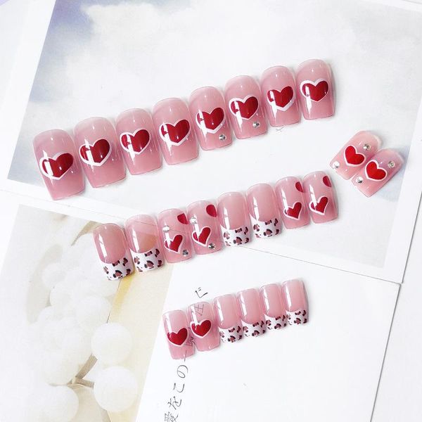 false nails 2021 24pcs love heart print nail patch glue type removable long paragraph fashion manicure save time ey669, Red;gold
false nails 2021 24pcs love heart print nail patch glue type removable long paragraph fashion manicure save time ey669, Red;gold