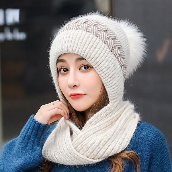 beanie/skull caps 2021 winter hair twist two-color knitted hat scarf integrated warm baotou fall hats for women, Blue;gray
beanie/skull caps 2021 winter hair twist two-color knitted hat scarf integrated warm baotou fall hats for women, Blue;gray