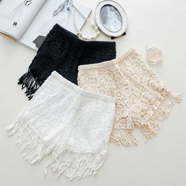 summer women white lace shorts ladies elastic waist boho crochet hollow out beachwear casual loose 210601, White;black
summer women white lace shorts ladies elastic waist boho crochet hollow out beachwear casual loose 210601, White;black
