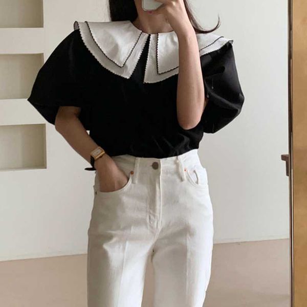 women's knits & tees temperament big collar short sleeve blouse women work style ol blusas summer all match ladies iuzm, White
women's knits & tees temperament big collar short sleeve blouse women work style ol blusas summer all match ladies iuzm, White