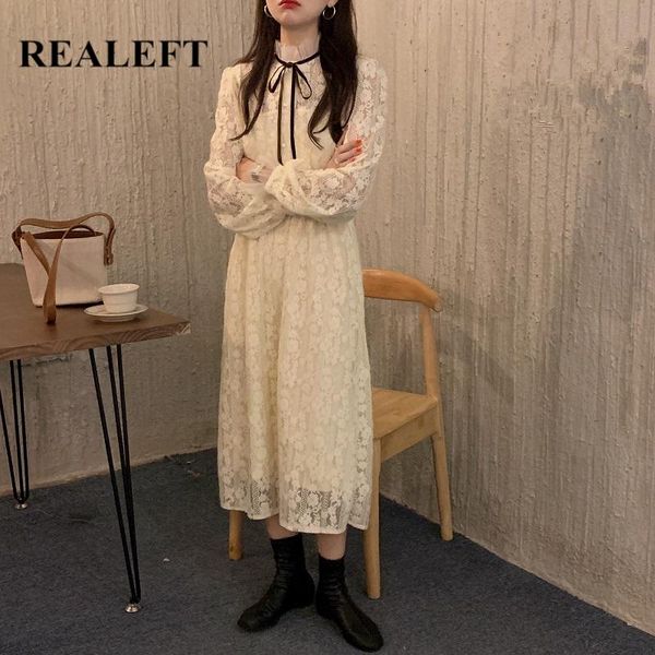 realeft 2021 new crochet lace dress ladies female elegant long sleeve tie up neck high waist slim vintage dresses for women, Black;gray
realeft 2021 new crochet lace dress ladies female elegant long sleeve tie up neck high waist slim vintage dresses for women, Black;gray