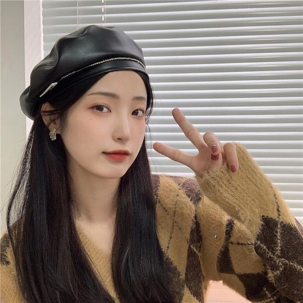 berets fashion hinestone beret women japanese autumn and winter style flat retro painter hat elegant temperament octagonal, Blue;gray
berets fashion hinestone beret women japanese autumn and winter style flat retro painter hat elegant temperament octagonal, Blue;gray