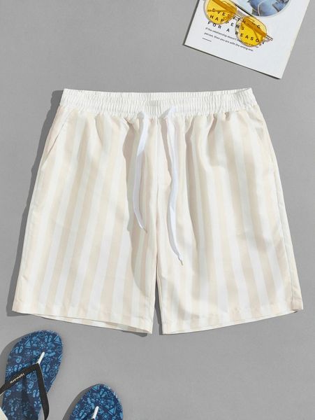 men striped drawstring waist shorts z2yz#, Black
men striped drawstring waist shorts z2yz#, Black