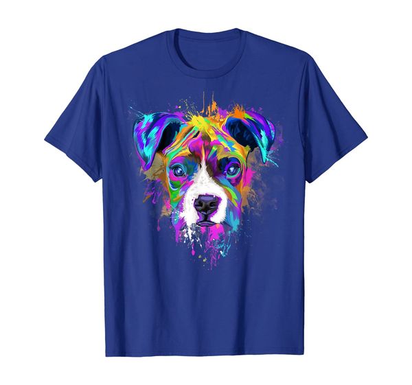 Splash Art Boxer Dog T-Shirt | Boxer Pup Lover Gifts, White;black