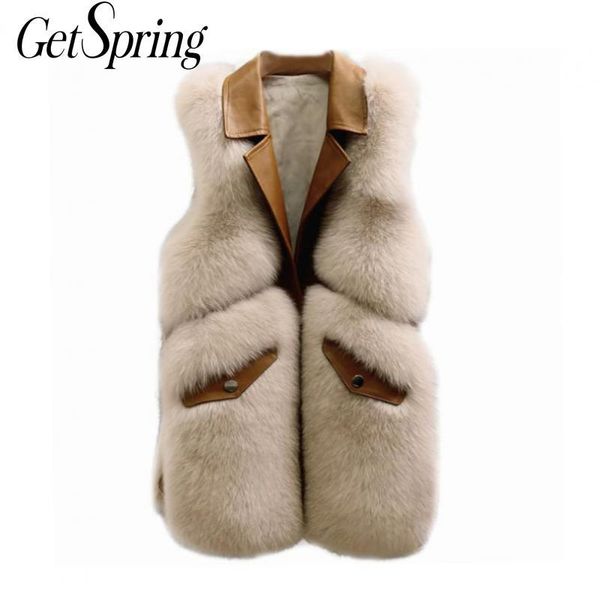 women's vests getspring women vest vintage faux fur waistcoat plus size long winter fake jacket 2021 fashion, Black;white
women's vests getspring women vest vintage faux fur waistcoat plus size long winter fake jacket 2021 fashion, Black;white