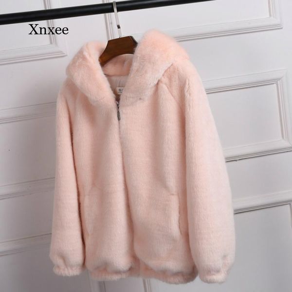 women's fur & faux soft fake hooded coat winter warm casual women furry mink ladies jacket zipper outwear plus size, Black
women's fur & faux soft fake hooded coat winter warm casual women furry mink ladies jacket zipper outwear plus size, Black