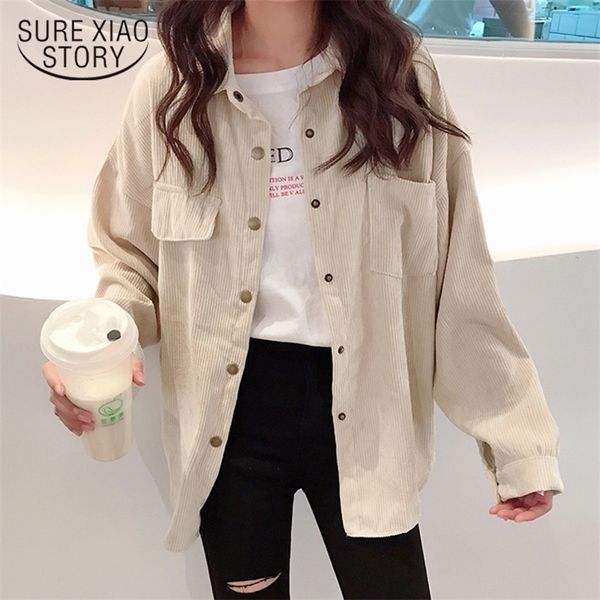 blusa blouse solid shirt fashion woman corduroy jacket single breasted turn down collar long sleeve pocket korean style 11382 210225, White
blusa blouse solid shirt fashion woman corduroy jacket single breasted turn down collar long sleeve pocket korean style 11382 210225, White